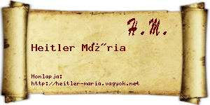 Heitler Mária névjegykártya
