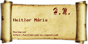 Heitler Mária névjegykártya